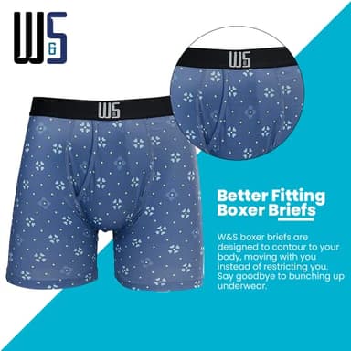 Warriors & Scholars Chafe Safe Pouch Boxer Briefs For Men Pack Of 6, Ultra Soft, Breathable Quick Dry, Moisture-Wicking, Buldge Enhancing Mens Underwear, 429FBP M - Image 4