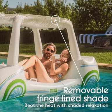 FUNBOY Country Club Golf Cart Pool Float, Two Cup Holders, Removable Fringe Shade, Float for Summer Pool Party and Entertainment - Image 6