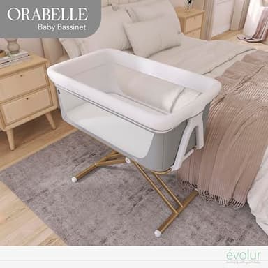 Evolur Orabelle Bedside Bassinet – Adjustable, Foldable & Lightweight Travel Bassinet for Baby - Image 7