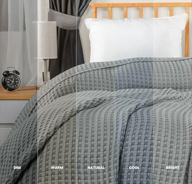 Utopia Bedding Cool Grey 100% Cotton Waffle Blanket 300 GSM [Twin - 90x72 Inch] Soft Lightweight Breathable Bed Blanket for All Season - Image 5