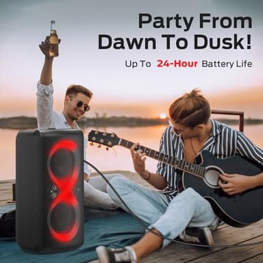 Monster Cycle Plus Bluetooth Speaker, 380W High Power Portable Party Speaker with 7 Lighting Effects, 108dB Loud Stereo Sound, 24H Playtime, Speakers with Subwoofer for Outdoor, Party - Image 5