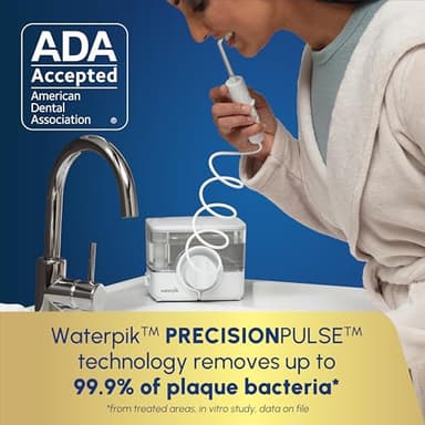 Waterpik ION Professional Water Flosser, Rechargeable and Portable for Teeth, Gums, Braces, 10 Settings, 7 Flossing Tips For Multiple Users And Needs, ADA Accepted, WF-12 White, Packaging May Vary - Image 3