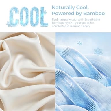 GOKOTTA King Size Sheets Set 4 Pcs,100% Rayon Derived from Bamboo,Cooling Sheets King Size for Hot Sleepers,16 Inch Deep Pocket King Sheets with Elastic Corner Straps, Silky Soft & Breathable - Beige - Image 5