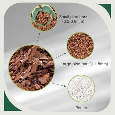 Orchid Potting Mix,Orchid Bark Potting Mix,2QT Natural Orchid Bark Potting Mix with Pine Bark & Perlite for Orchid Potting,Enhanced Drainage,Air Flow and Root Ventilation - Image 2