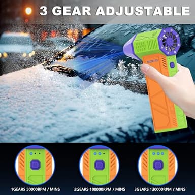 SDFM Compressed Air Duster - Electric Air Duster with Built in Brushless Motor,130,000RPM, 3-Speed Adjustable Air Blower - Suitable for Keyboard, Computer, car, and Home Cleaning (X3) (Max-Colorful) - Image 2