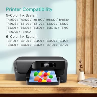 PGI-280XXL CLI-281XXL 5 Color Value Pack Replacement for Canon 280 281 Ink Cartridges Compatible with Printer TR8520 TR8620a TR8620 TR7520 TR8600 TS9120 TS8120 TS6120, PGBK Black Cyan Magenta Yellow - Image 2