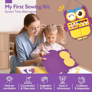 hahaland Sewing Kit for Kids Arts and Crafts Kids Sewing Kits, 8 Easy DIY Projects of Stuffed Animal Dolls Plush Pillow Craft Toys for Girls, Girl Birthday Gift Girls Gift - Image 3