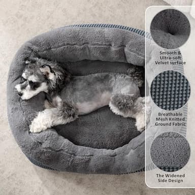 INVENHO Dog Bed Medium Size, Orthopedic Warming Soft Calming Sleeping Puppy Bed Durable Pet Bed with Anti-Slip Bottom M(30"x24"x9") - Image 2