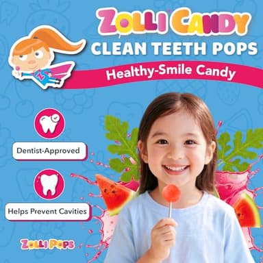 Zollipops Clean Teeth Pops Sugar Free Candy with Xylitol, Dye-Free Lollipops - Keto & Diabetic-Friendly, Dentist-Approved Treats for Kids (Watermelon 3.1 oz, Pack of 2) - Image 2