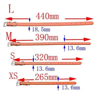 Dog Collar Crystal Bling Rhinestone pu Leather Puppy Cat Collars Necklace Neck Strap (Pink, S) - Image 4