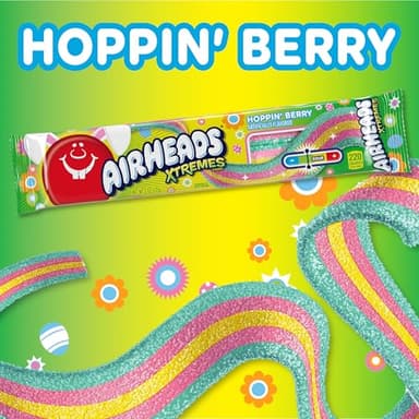 Airheads Xtremes, Sweetly Sour Spring Edition Hoppin Berry Flavored Candy Belts, Easter Baskets, 2oz (Pack of 18) - Image 4