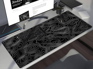 Rinaze Extra Large Gaming Mouse Pad with Black Topographic, XXL Mousepad, Big Mouse Mat Desk Pad, Non Slip Keyboard Pad for Gaming Computer Laptop PC Office Desk Accessories - Image 6