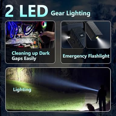 DEGGE 10000mAh Compressed Air Duster, 180000RPM Electric Air Duster with Display Screen & Light, 4 Gear Adjustable Cordless Rechargeable Turbo Car Dryer Jet Air Blower for Keyboard,Computer,Car,Home - Image 6