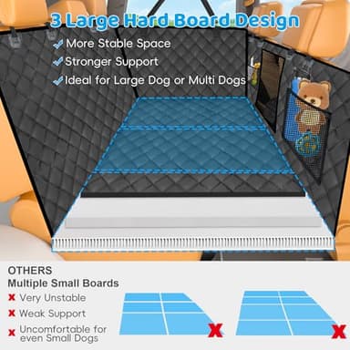URPOWER Back Seat Extender for Dogs - Hard Bottom Dog Car Seat Cover Holds 420 lbs, Waterproof Dog Hammock Dogs Bed for Cars, SUVs & Small Trucks, Pet Backseat Protector with Mesh Window & Large Space - Image 4