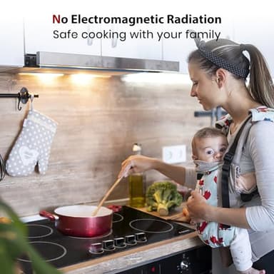 GASLAND Electric Cooktop 36 Inch, 8200W Drop-in Radiant Glass Stove Top CH90BS with 5 Burners, 220-240V Ceramic Electric Stovetop, 7 Power Levels, Mechanical Knob Control, Hot Warning, Hard Wire - Image 6