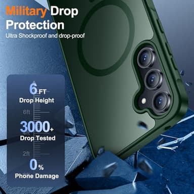 teloxy Designed for Samsung Galaxy A16 5G Case, [10 FT Military Grade Drop Protection] Heavy Duty Shockproof Phone Case for Galaxy A16, Green - Image 3