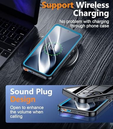 Temdan Designed for Samsung Galaxy S25 Case Waterproof, Built-in Lens & Screen Protector Military Shockproof Dropproof IP68 Underwater Full Body Phone Case for Galaxy S25 5G 6.2"-LightBlue (2025 - Image 6