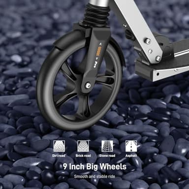 WAYPLUS Kick Scooter for Ages 6+,Kid, Teens & Adults. Max Load 240 LBS. Foldable, Lightweight, 8IN Big Wheels for Kids, Teen and Adults, 4 Adjustable Levels. Bearing ABEC9 - Image 4