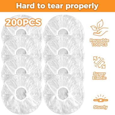 Plastic Bowl Coversfor Bread Proofing, Reusable Elastic Stretch Bowl Covers for Outdoor Food Fresh Keeping Bags, Leftovers, Shower Cap Hair Deep Conditioning (1) - Image 4