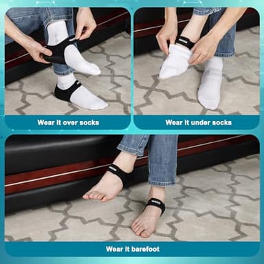 2 Pairs Plantar Fasciitis Heel Protectors, Heel Cups for Pain Relief & Achilles Tendonitis Support, Breathable Adjustable Heel Cushion Inserts for Walking, Sports, Yoga, Home Use(Small) - Image 6