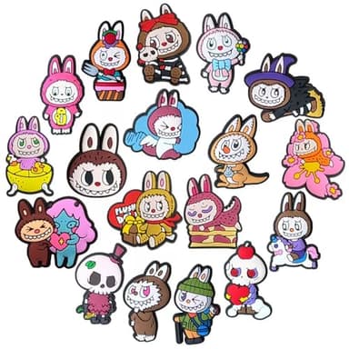 Labubu Shoe Charms 18Pcs for Shoe Accessories Sandals Bracelets Decoration Party Favor Shoe Decoration Charms for Shoes Bracelet Wristband Clog Sandals Party Favors Gifts Kids - Image 4