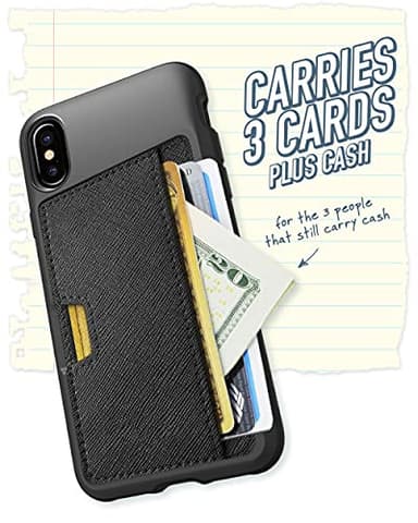 Smartish iPhone Xs Max Wallet Case - Wallet Slayer Vol. 2 [Slim Protective Kickstand] Credit Card Holder for Apple iPhone 10S Max (Silk) - Black Tie Affair - Image 3