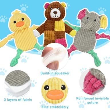 LECHONG 5Pcs Squeaky Dog Toys, Large Crinkle Dog Toys for Large Medium and Small Dogs, Puppy Toys to Keep Them Busy Great Value Dog Toy Bundle - Image 2