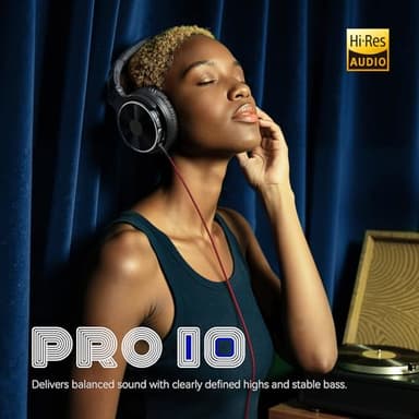 OneOdio Wired Over Ear Headphones Hi-Res Studio Monitor & Mixing DJ Stereo Headsets with 50mm Drivers and 1/4 to 3.5mm Jack for AMP Computer Recording Podcast Keyboard Guitar Laptop - Black - Image 2