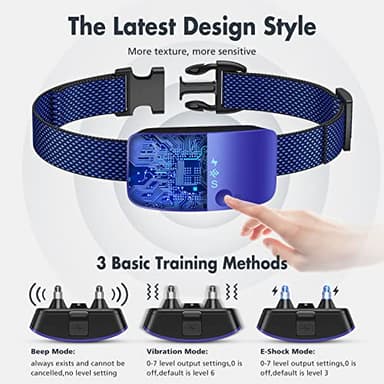 NBJU Bark Collar for Dogs,Rechargeable Anti Barking Training Collar with 7 Adjustable Sensitivity and Intensity Beep Vibration for Small Medium Large Dogs(Dark Blue - Image 2