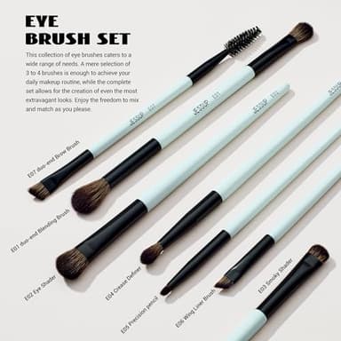Jessup Makeup Brushes Set 10pcs, Double Sided Foundation Contour Blush Highlight Blending Eyebrow Brush Eyeshadow Eyeliner Concealer Brush, Bright Cyan Cruelty Free Cosmetic Tools T500 - Image 5