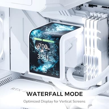 TRYX PANORAMA SE 360 ARGB White 360mm AIO Rotatable 6.67'' AMOLED Curved Screen 3D Anamorphic Effect Customizable AIO Cooler 360mm White Asetek Adela 280w TDP Intel LGA 1851/1700/1200/115X AMD AM5/AM4 - Image 6