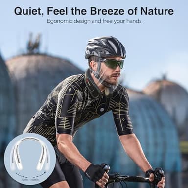 Hotsales Neck Fan, Hands Free Bladeless Neck Fans Portable Rechargeable, 6000 mAh Battery Operated Wearable Personal Fan, Cooling Neck Fan, 3 Speeds, USB Fan Gifts for Men, Women, Travel, Outdoor - Image 7