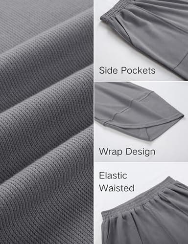 Xiaoxuemeng Womens Baggy Wide Leg Pants Casual Elastic Waisted Palazzo Harem Pants with Pockets(Darkgrey-XL) - Image 2