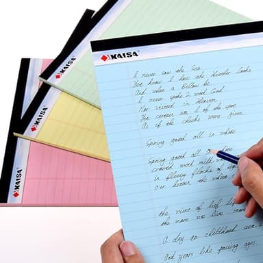 KAISA Colored Legal Pad Writing Pads 8.5x11 inch, Wide Ruled, 40 Sheets/Pad, 20lb Colored Paper, Perforated Writing Pad with Sturdy Back (4 Pads), KSU-5972 - Image 4