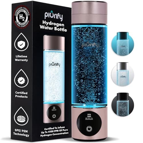 Hydrogen Water Bottle Generator - Up to 4100+ PPB - SPE/PEM Technology - Certified H2 Generator - Portable Athletic Performance & Hydration System - 6-Hour Hydrogen Retention, 10 oz (Pink) - Image 1