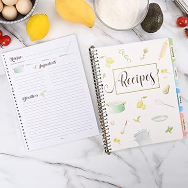 Recipe Book to Write in Your Own Recipes, 9.6’’x12.5’’ Personal Blank Recipe Notebook, Removable Recipe Journal Book Binder with 8 Dividers and 24 Tabs, Hold up to 240 Recipes - Image 6