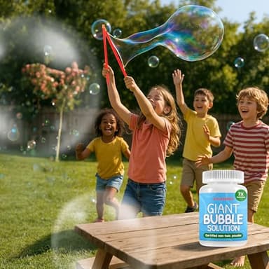 Giant Bubble Solution - Bubble Wands, Bubbles for Kids, Kids Bubbles Mix Powder Makes 896 OZ (7 Gallons) - The Original Solution Mix | 100% Kid Safe - Image 6