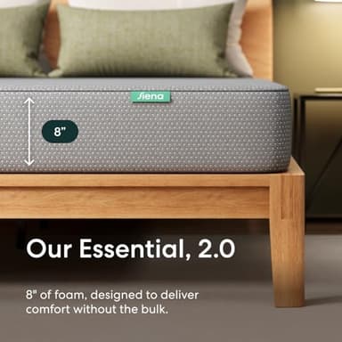 Siena 8” Full Memory Foam Mattress - Medium Firm - 180 Night Trial - Premium Pressure-Relieving Layers - 10 Year Warranty - Mattress in a Box - CertiPUR-US Certified - Image 4