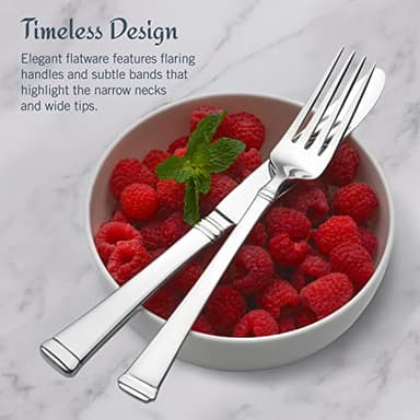 Mikasa Harmony 65-Piece Flatware Set for 12, 18/10 Stainless Steel Silverware with Forks, Knives, Spoons, and Serving Utensils, Elegant Design - Image 6