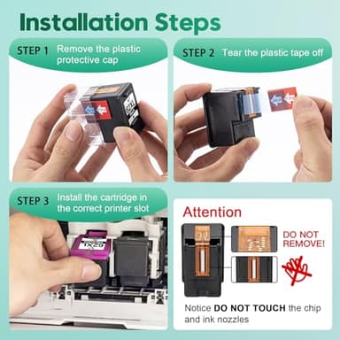 ONLYU Remanufactured for HP Ink 62 XL Cartridge Replacement for HP 62XL Ink Cartridge Combo Pack Works with Envy 7640 5660 5540 5640 7645 OfficeJet 5740 5745 250 200 Printer (1 Black, 1 Tri-Color) - Image 7