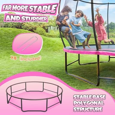 BCAN Trampoline 8FT 10FT 12FT 14FT 15FT 16FT Recreational Trampoline with Enclosure for Kids Adults, ASTM Approved, Outdoor Trampoline with Ladder for Kids - Image 3