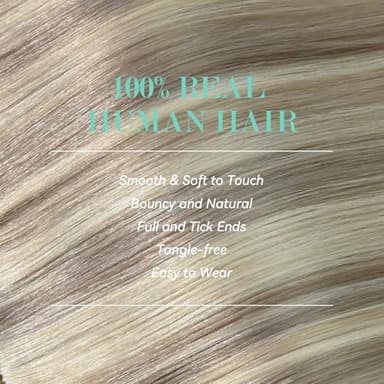 Ukira Ash Blonde Hair Extensions Real Human Hair, 22 Inch 75g 7pcs 18/613 Mixed Bleach Blonde Clip in Hair Extensions Human Hair, Soft Natural Straight Remy Human Hair Clip in Extensions for Women - Image 6