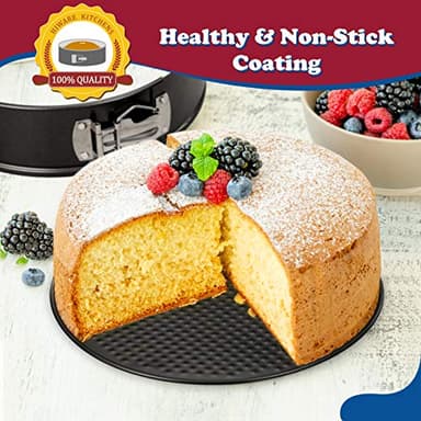 Hiware 9 Inch Non-stick Cheesecake Pan Springform Pan with Removable Bottom/Leakproof - Black - Image 4