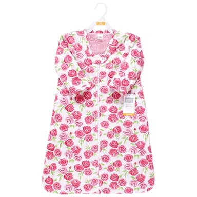 Hudson Baby Unisex Baby Long Sleeve Plush Faux Fur Sleeping Bag, Wearable Blanket, Pink Roses, 12-18 Months - Image 2