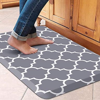 WISELIFE Kitchen Mat and Rugs Cushioned Anti-Fatigue,17.3"x 28",Non Slip Waterproof Ergonomic Comfort Mat for Kitchen, Floor Home, Office, Sink, Laundry, Grey - Image 1
