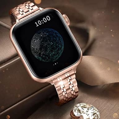 Slim Watch Band Compatible with Apple Watch 41mm 45mm 42mm 44mm 40mm 38mm Metal Stainless Steel Watchband Suitable for iWatch 10/9/8/7/6/5/4/3/2/1/SE Series Women Luxury Strap - Image 6