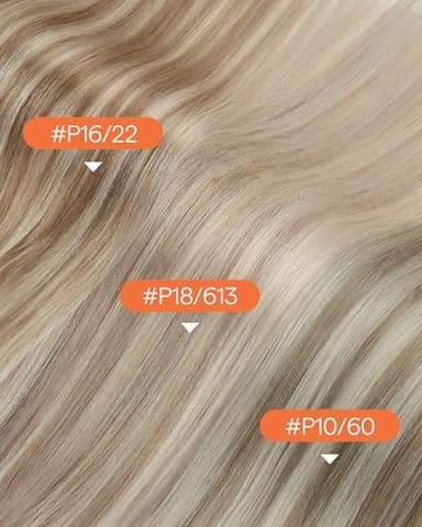 Sunny Hair Clip in Hair Extensions Straight Human Hair Clip in Extensions Remy Clip in Hair Extensions Real Human Hair Extensions Clip ins Light Brown Highlights Blonde 16inch #10/60 - Image 6