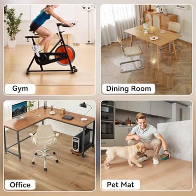 Clear Chair Mat for Hardwood Floor, 96 x 120 Inch Large Office Chair Mat, Plastic Floor Protector, 8'×10' Area Rug for Living Room, Heavy Duty Wood Tile Floor Mats for Home Laundry Dining Area - Image 2