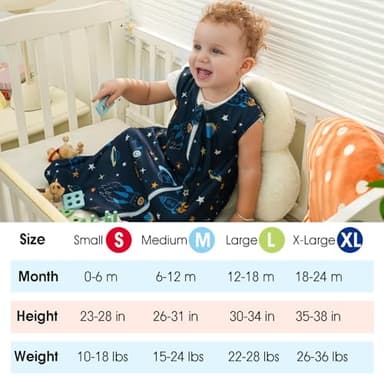 david's kids 3 Pack Micro Fleece Baby Sleep Sack 12-18 Months, Soft Baby Wearable Blankets with 2-Way Zipper, Comfy Sleeping Bags for Toddler Boys Girls Neutral, Large Size, Space - Image 6