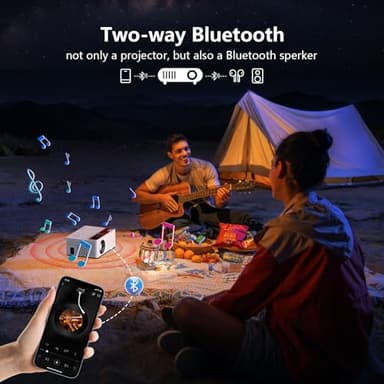 TMY Netflix-Officially-Licensed Mini Movie Projector with WiFi and Bluetooth, Compatible with TV Stick Smartphone/HDMI/USB, Indoor & Outdoor Use - Image 5